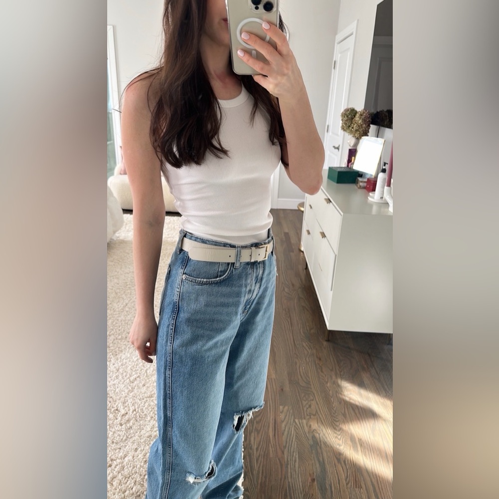 Mango Light Blue Distressed Women Jeans - Picture 8 of 12